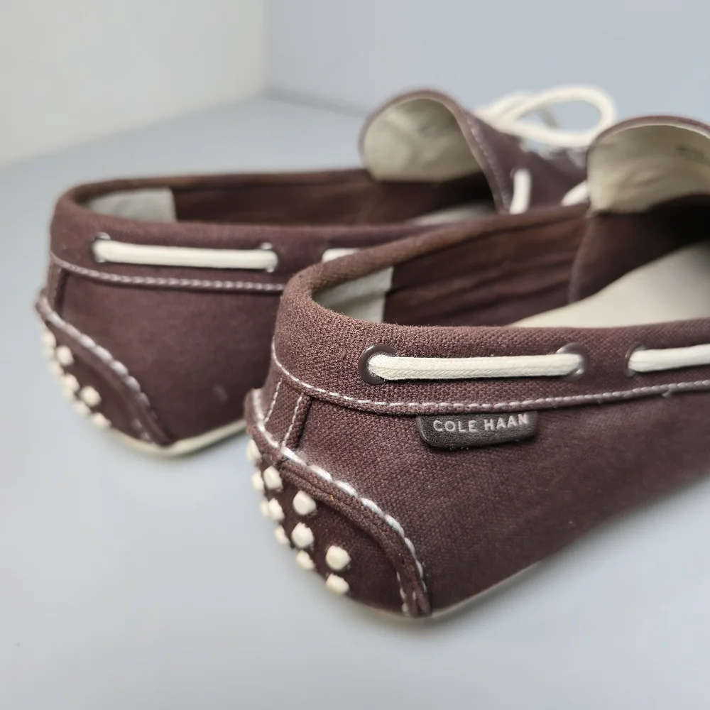 Cole Haan Boothbay Brown Canvas Moc Boat , Driving Shoe's Men's Size 12M